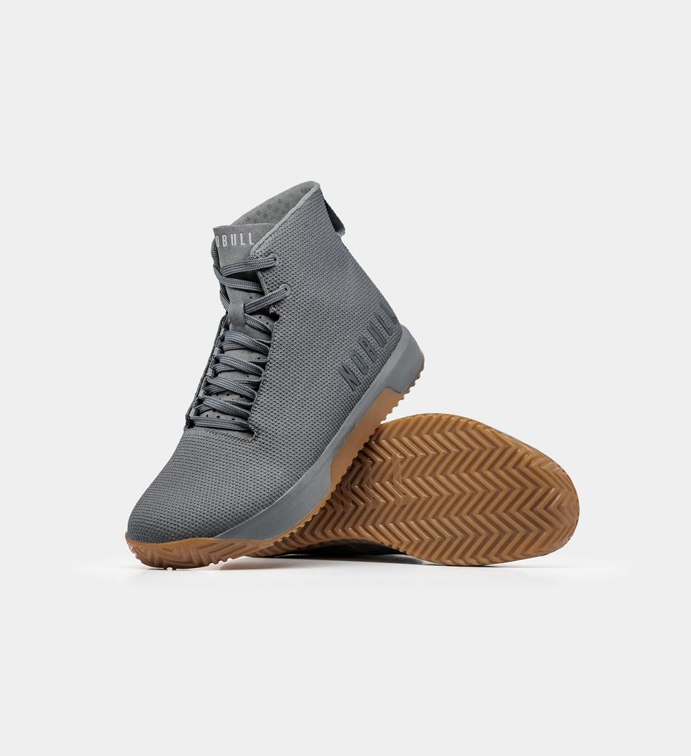 Women NOBULL Gum High-Top IMPACT Training Shoes Dark Grey Gum | OZIMK-8172