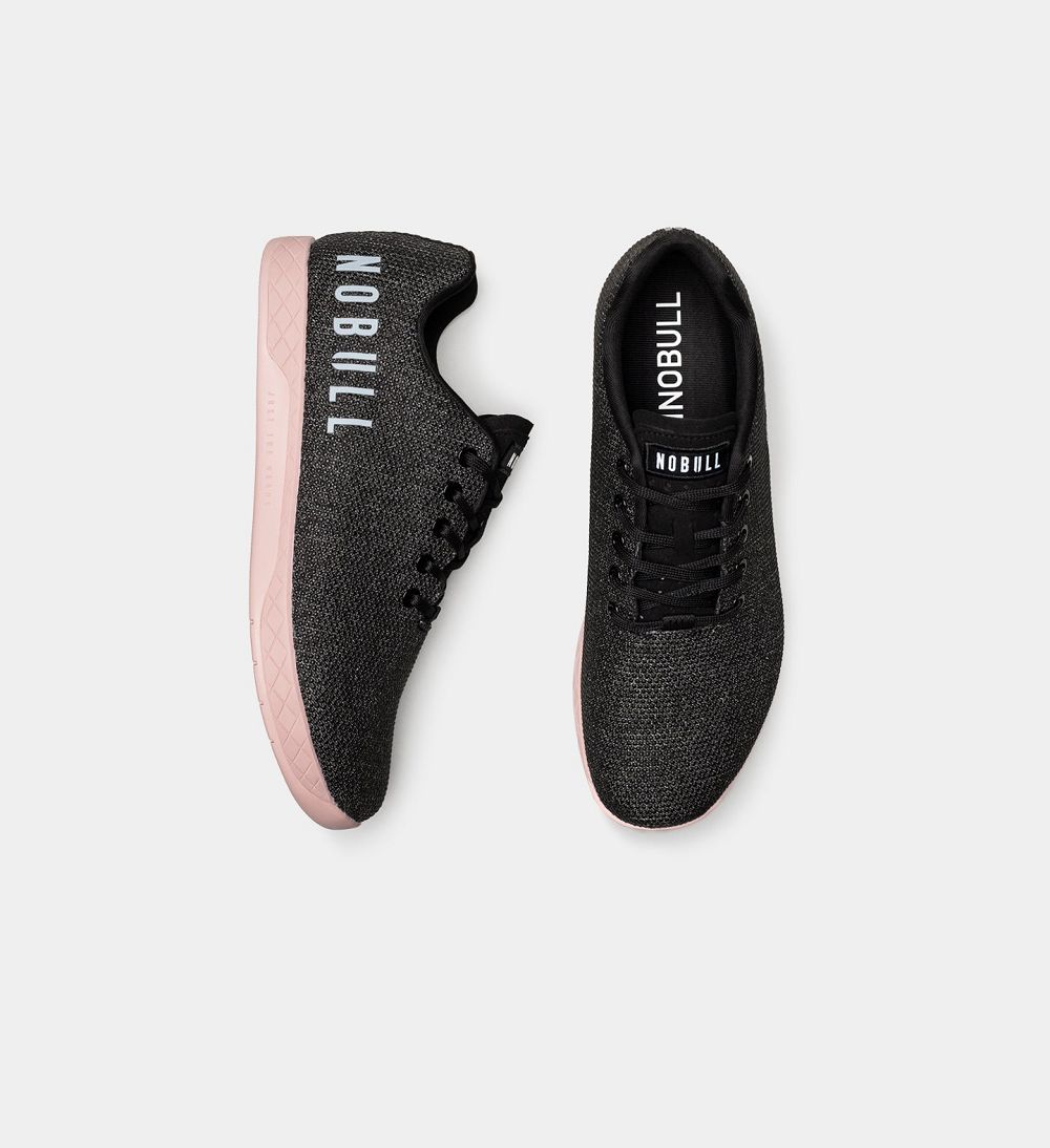 Women NOBULL Heather Training Shoes Black Heather Dusty Rose | SMRLI-4690