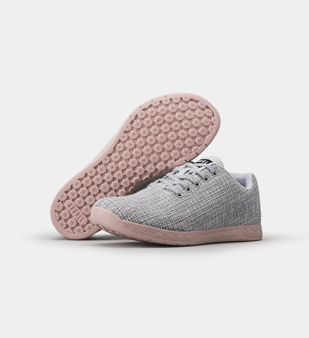 Women NOBULL Heather Training Shoes White Heather Dusty Rose | UIHLT-9382