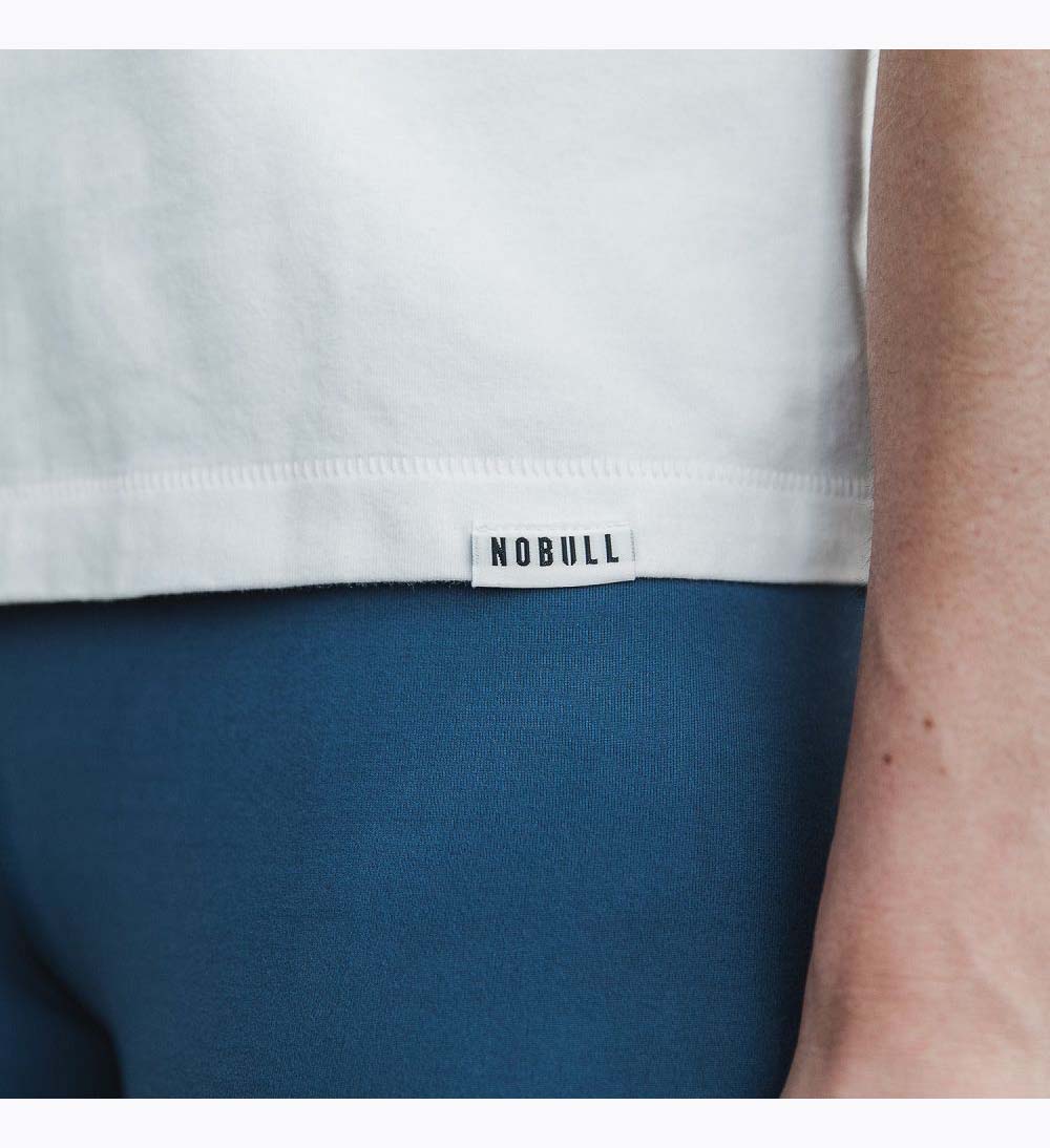 Women NOBULL Heavyweight Pocket Boxy T-Shirt White | HUETN-5624