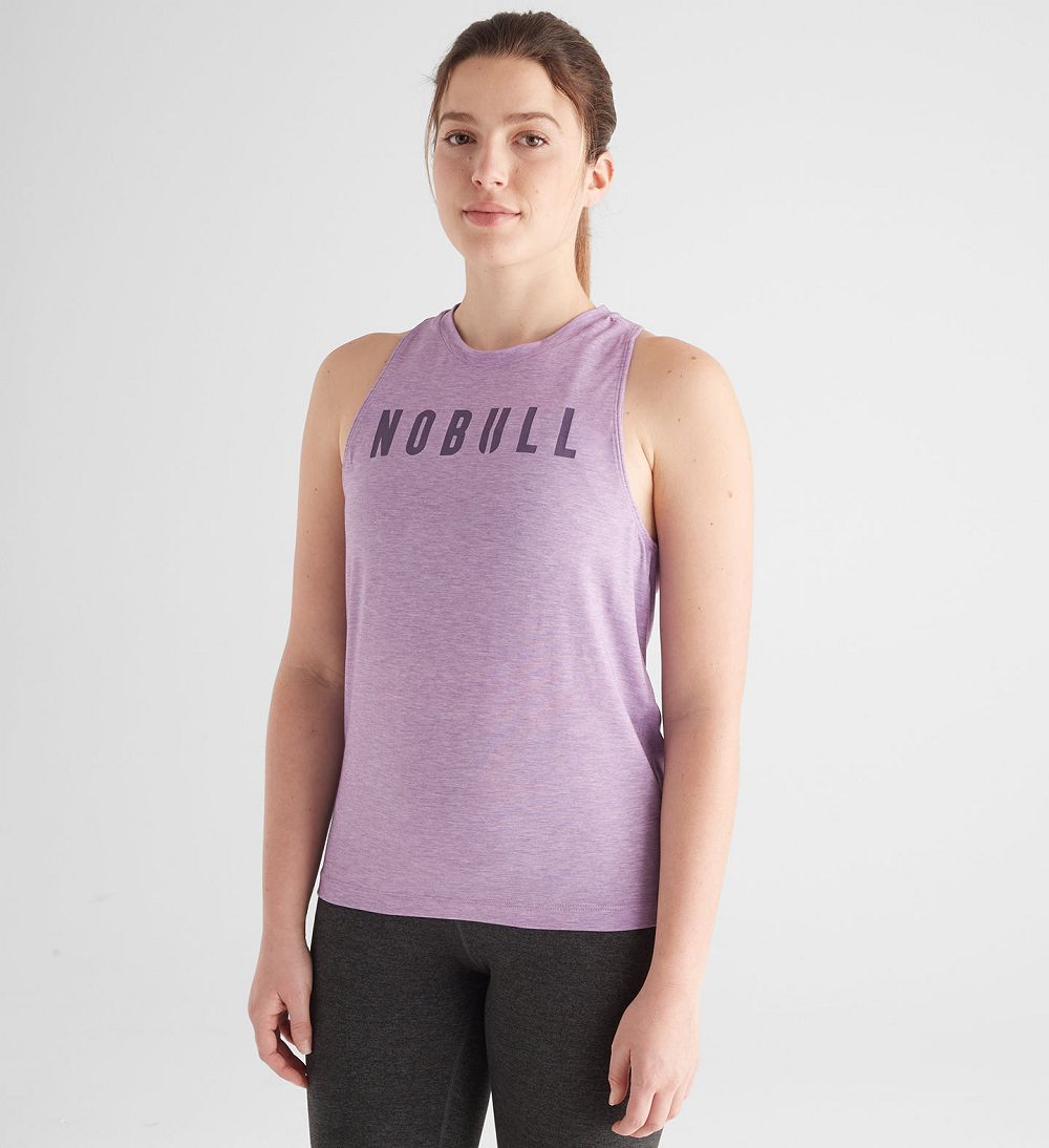 Women NOBULL High-Neck Tanks Aqua | WADJB-1387