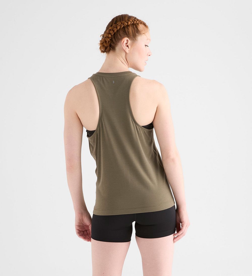 Women NOBULL High-Neck Tanks Army Green | QXWYP-7068