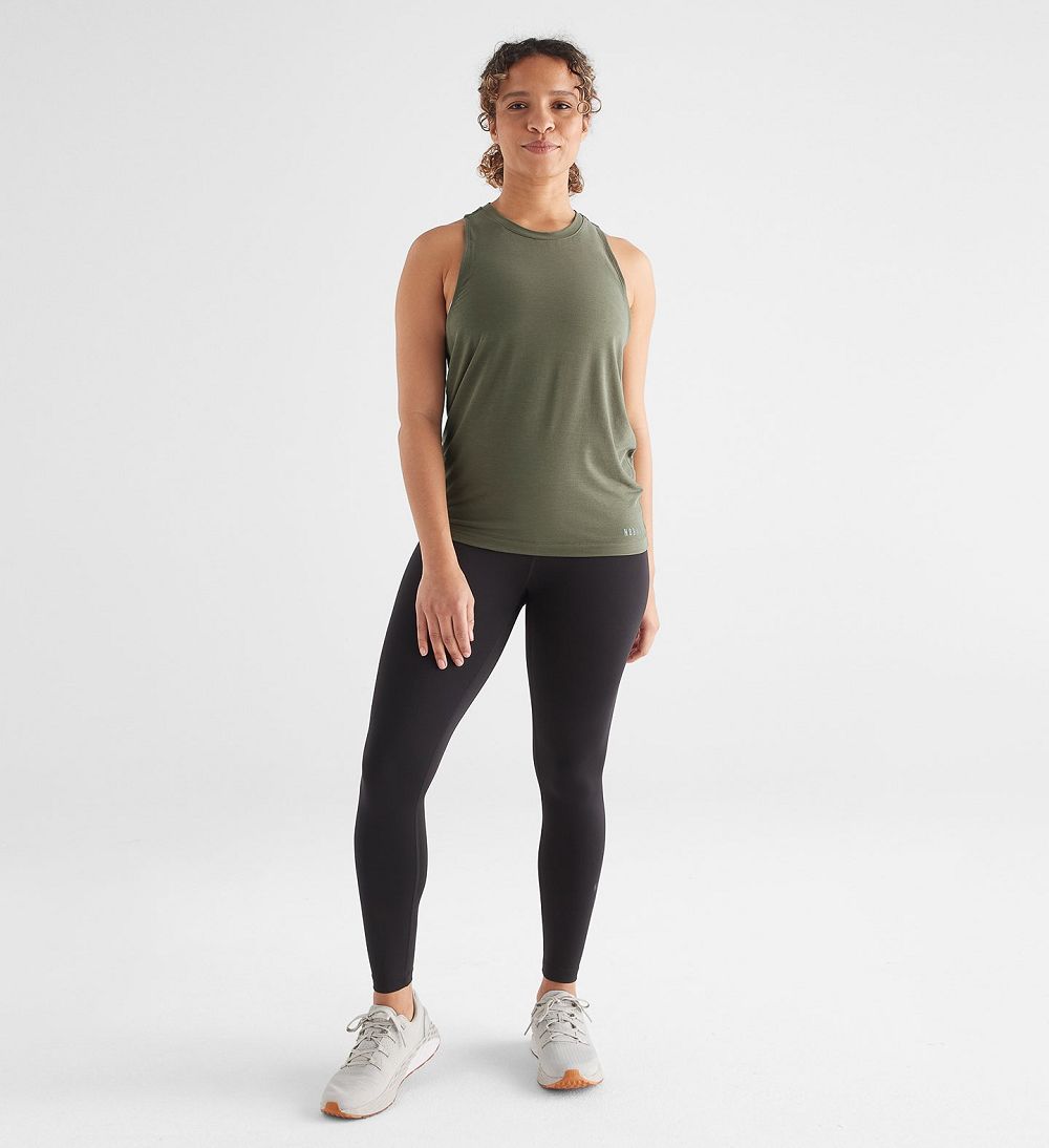 Women NOBULL High-Neck Tanks Army Green | OISFM-5892