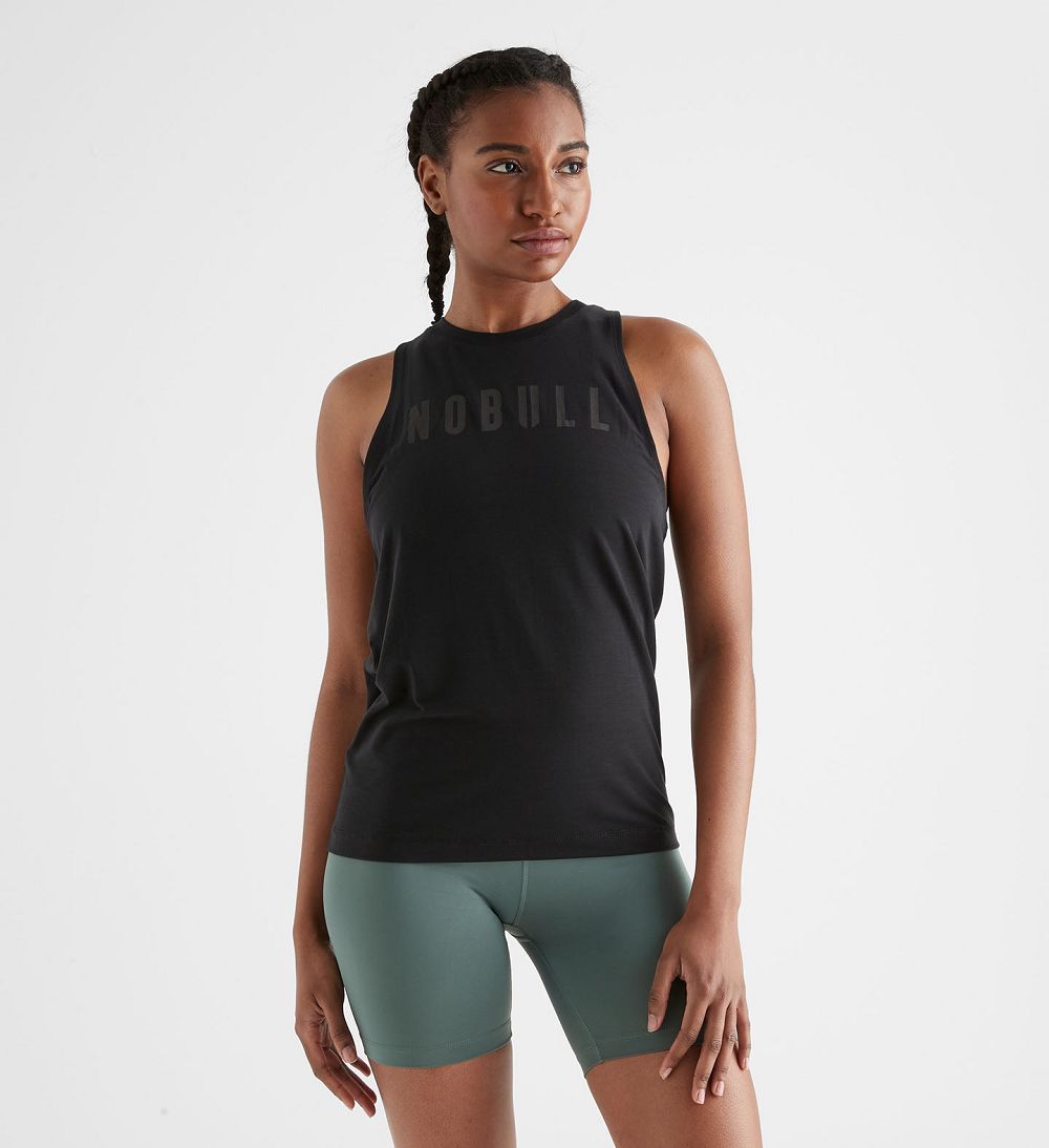 Women NOBULL High-Neck Tanks Black | TOYUA-4890