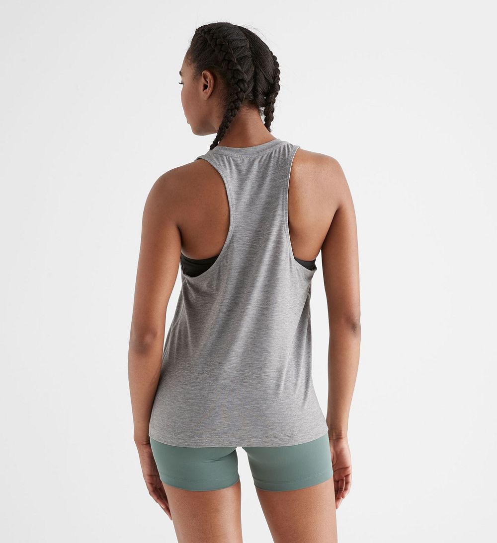 Women NOBULL High-Neck Tanks Heather Grey | DBVKJ-0297