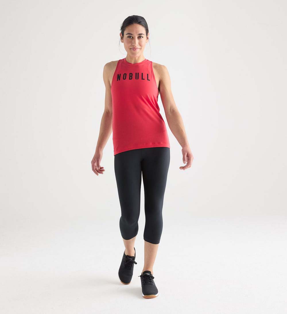 Women NOBULL High-Neck Tanks True Red | HCXFK-8075