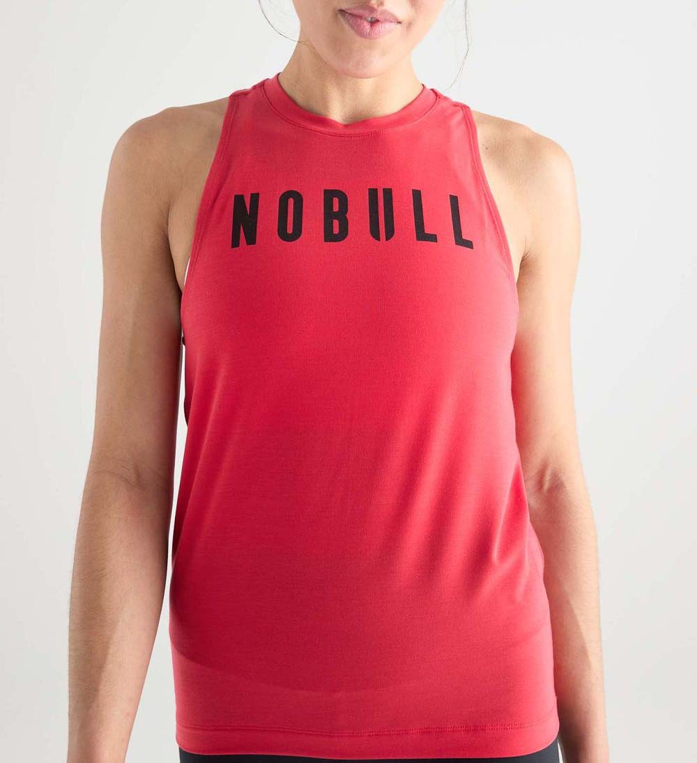 Women NOBULL High-Neck Tanks True Red | HCXFK-8075