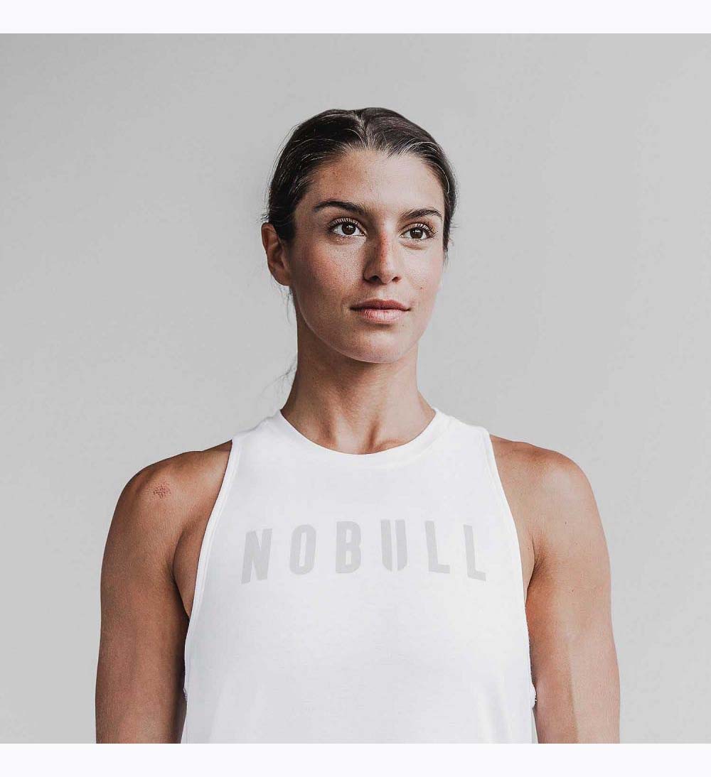 Women NOBULL High-Neck Tanks White | DRIFM-5618