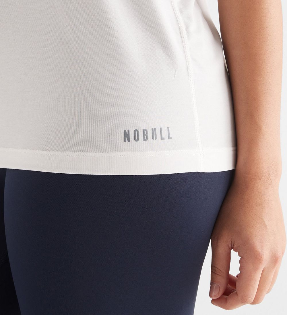 Women NOBULL High-Neck Tanks White | LGENC-9638