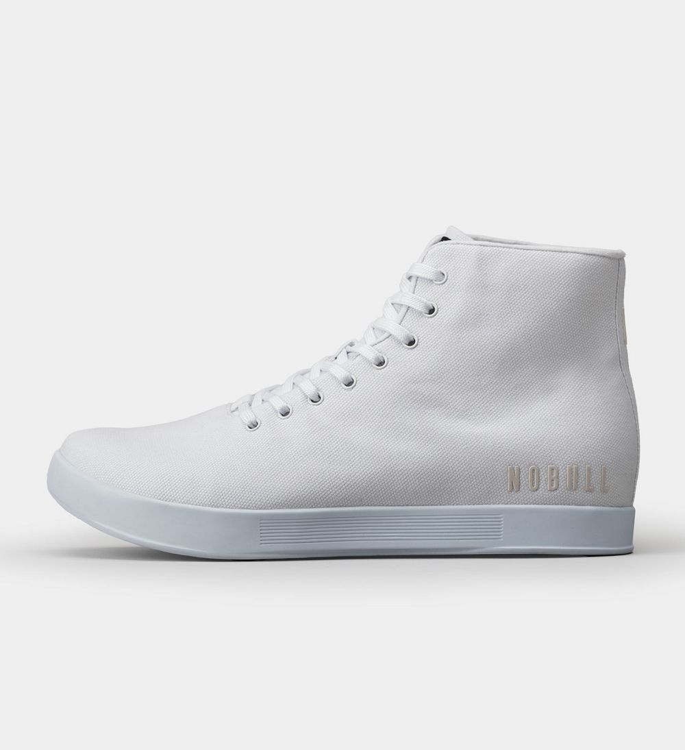 Women NOBULL High-Top Canvas Training Shoes White | NLKEV-9813