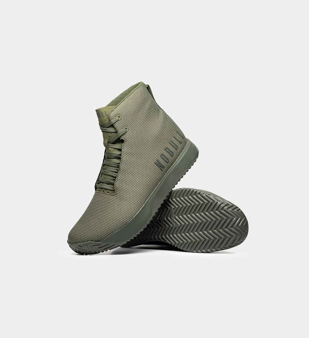 Women NOBULL High-Top IMPACT Training Shoes Green Forest | NKYHS-2845