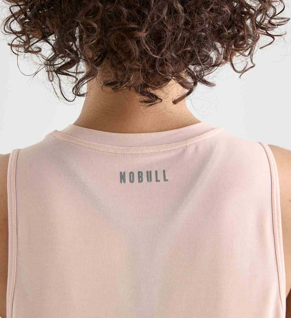 Women NOBULL Horns Muscle Tanks Dusty Rose | HXQAN-7269