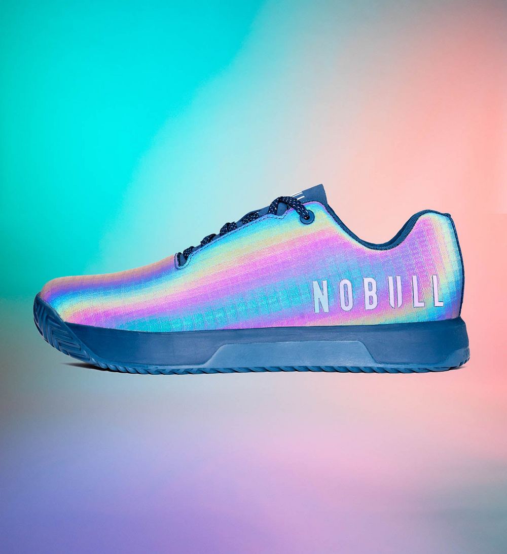 Women NOBULL Iridescent IMPACT Training Shoes Blue Opal Ripstop | BIJSF-3904