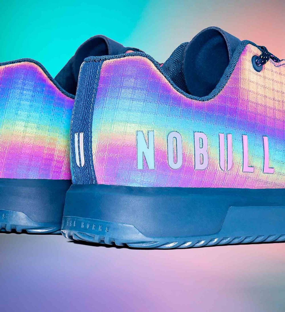 Women NOBULL Iridescent IMPACT Training Shoes Blue Opal Ripstop | BIJSF-3904