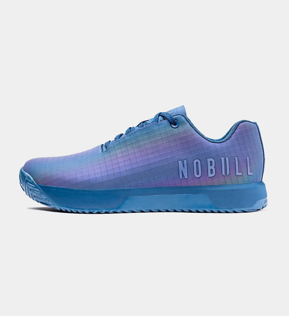 Women NOBULL Iridescent IMPACT Training Shoes Blue Opal Ripstop | BIJSF-3904