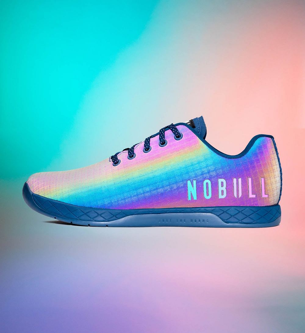 Women NOBULL Iridescent OUTWORK Training Shoes Blue Opal Ripstop | BNZKQ-5702