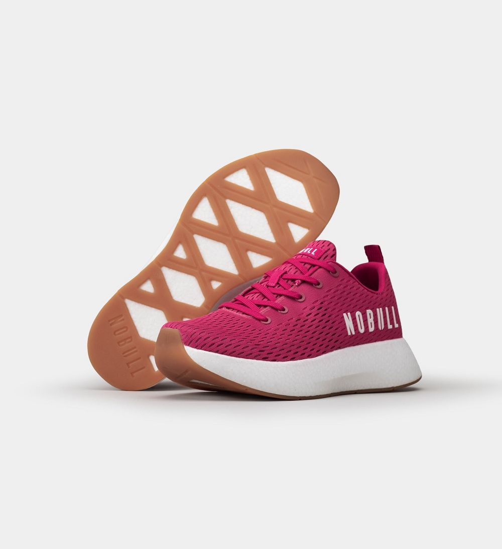 Women NOBULL JOURNEY Running Shoes Pink Red White | BXJPK-7158