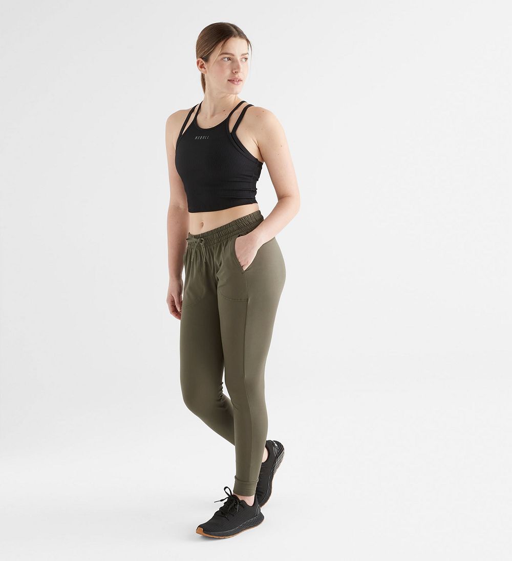 Women NOBULL Jogger Pants Army Green | NFYJZ-5370