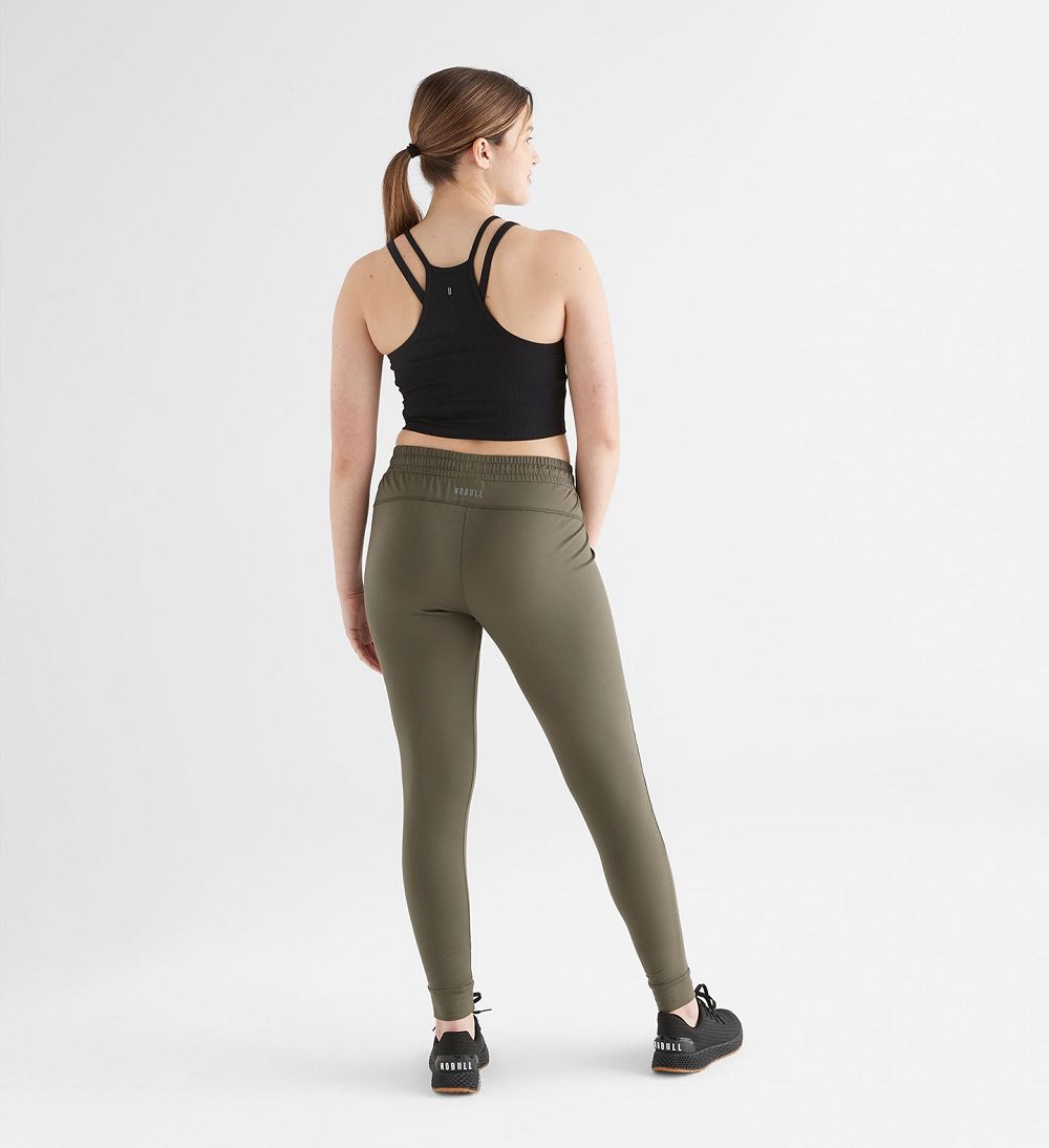 Women NOBULL Jogger Pants Army Green | NFYJZ-5370