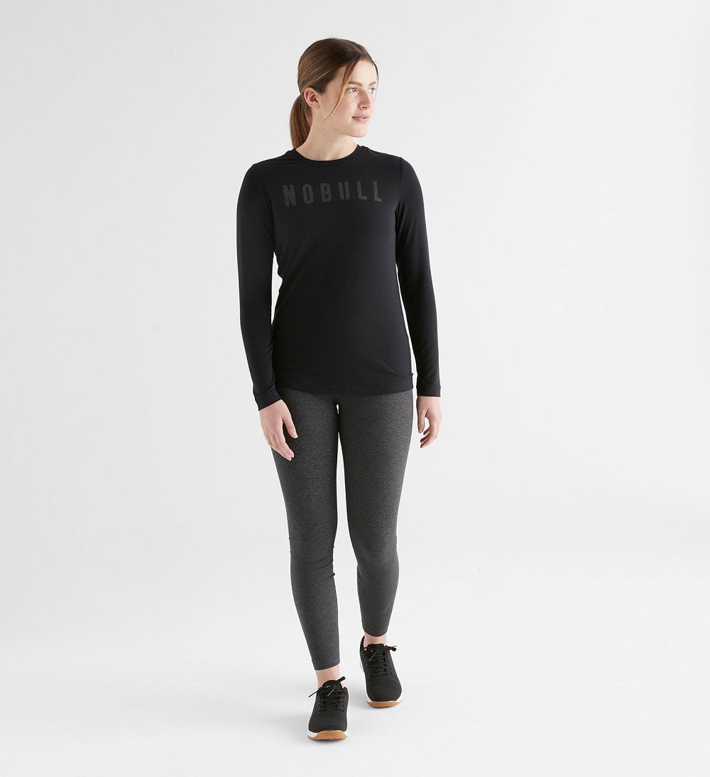 Women NOBULL Long Sleeve T-Shirt Black | VGORJ-1829