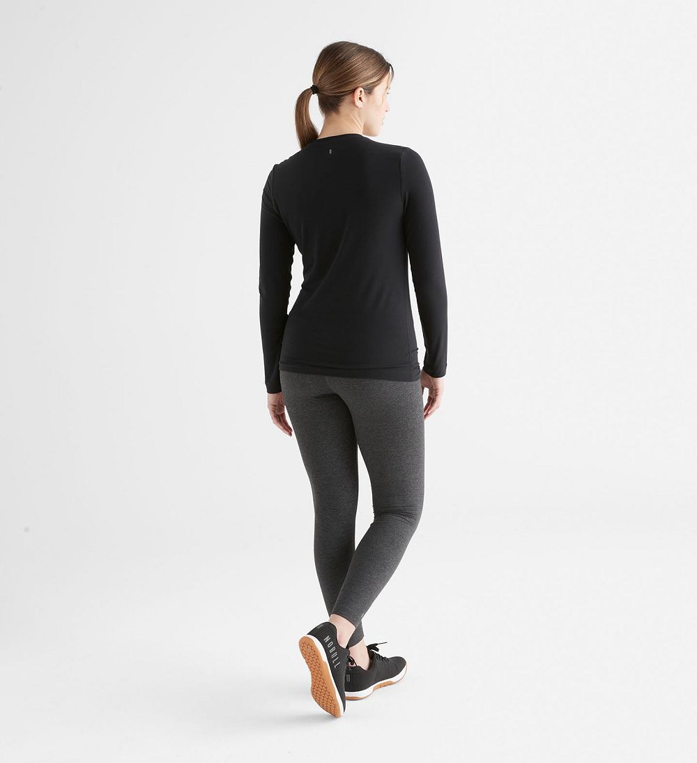 Women NOBULL Long Sleeve T-Shirt Black | VGORJ-1829