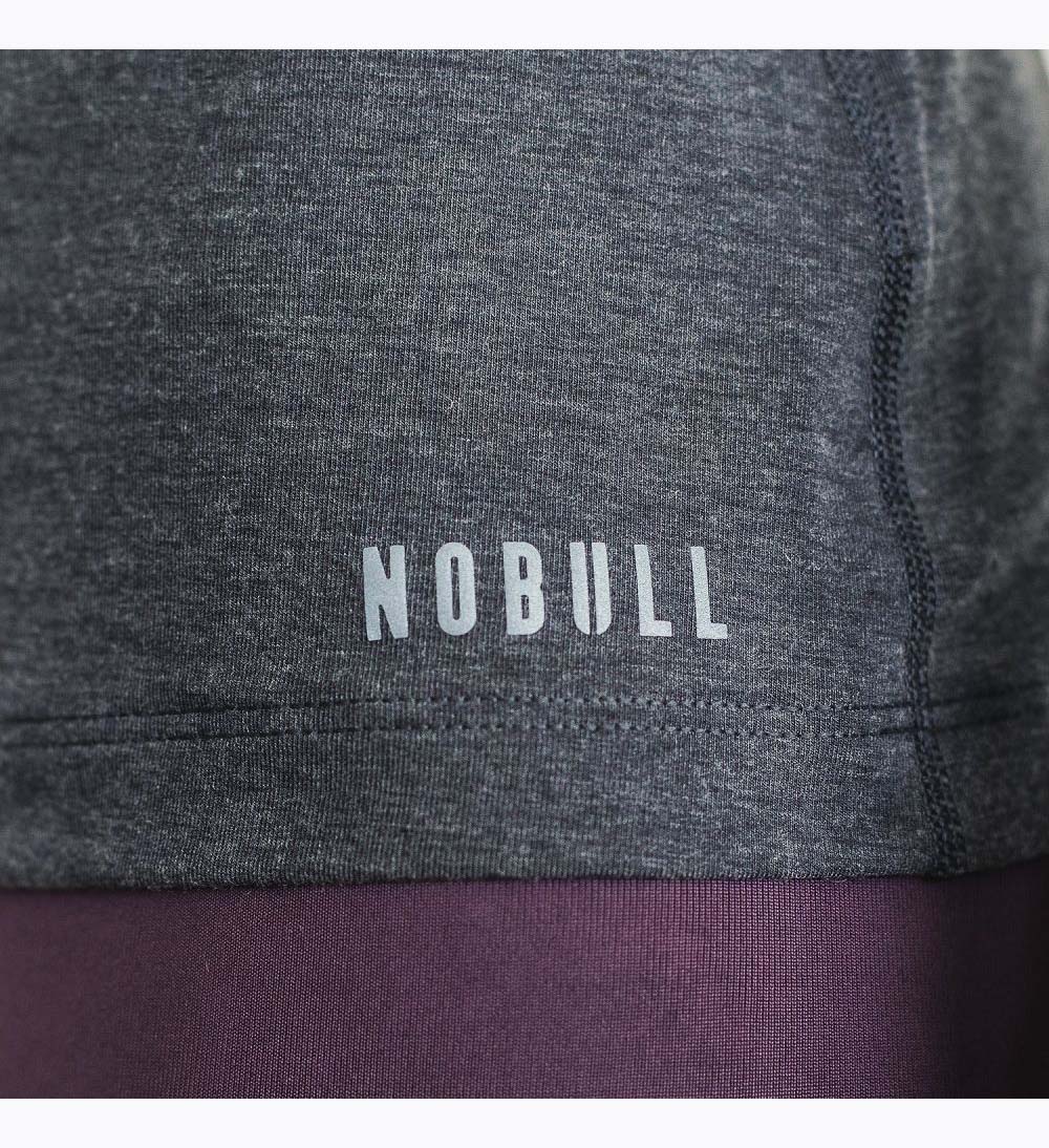 Women NOBULL Long Sleeve T-Shirt Charcoal | QHTOC-0576