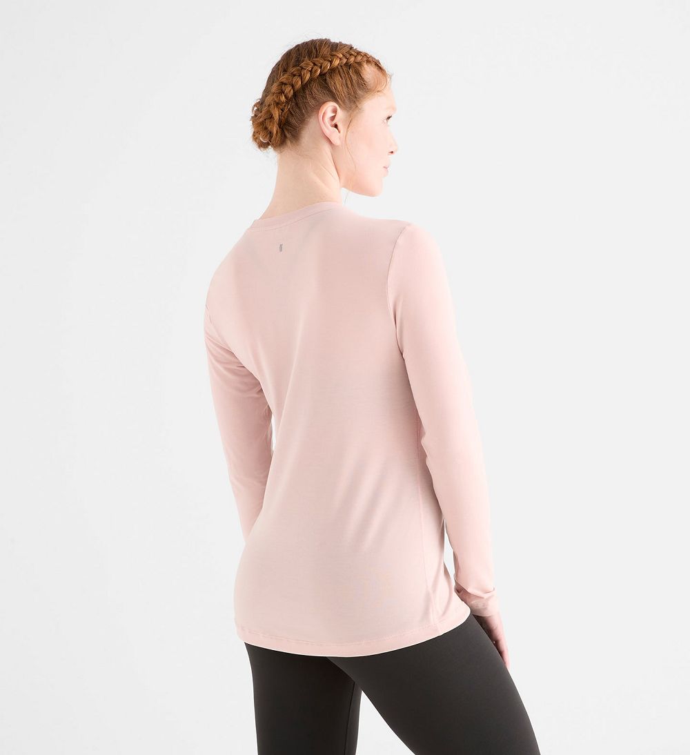 Women NOBULL Long Sleeve T-Shirt Dusty Rose | EDMLK-4320