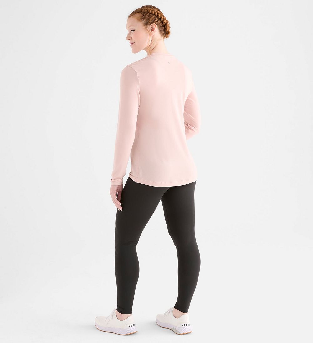 Women NOBULL Long Sleeve T-Shirt Dusty Rose | EDMLK-4320