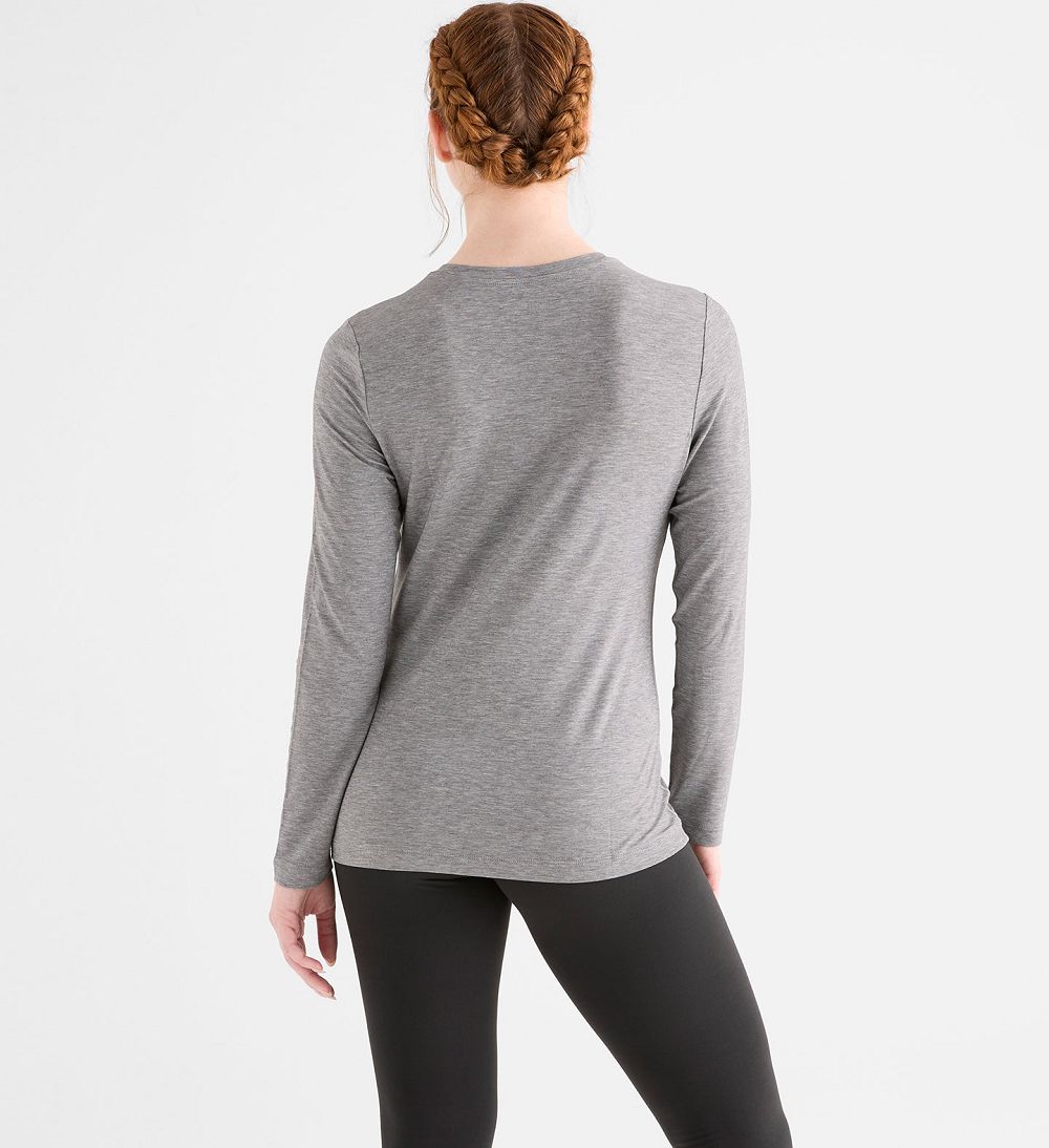 Women NOBULL Long Sleeve T-Shirt Heather Grey | DZVJM-3195