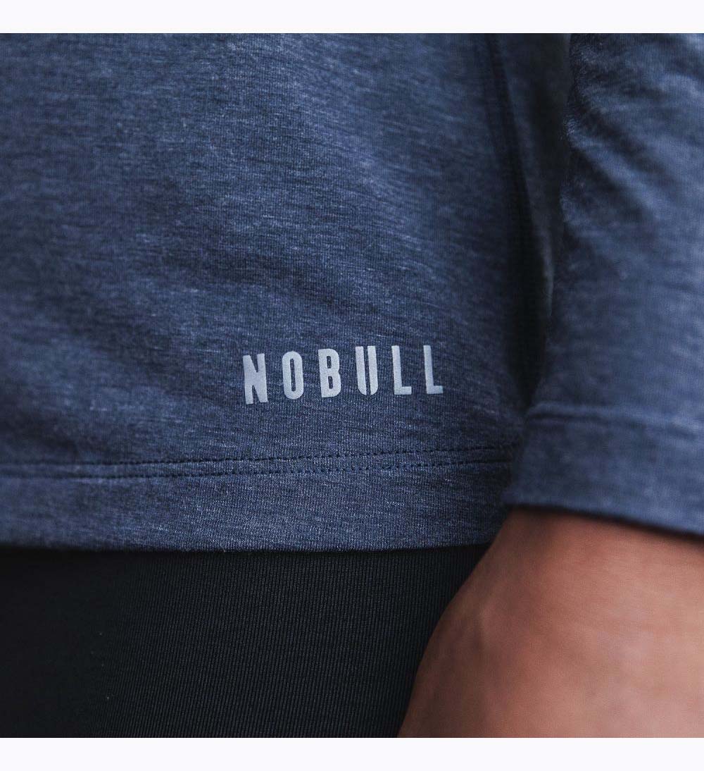 Women NOBULL Long Sleeve T-Shirt Navy | YCRZP-4712