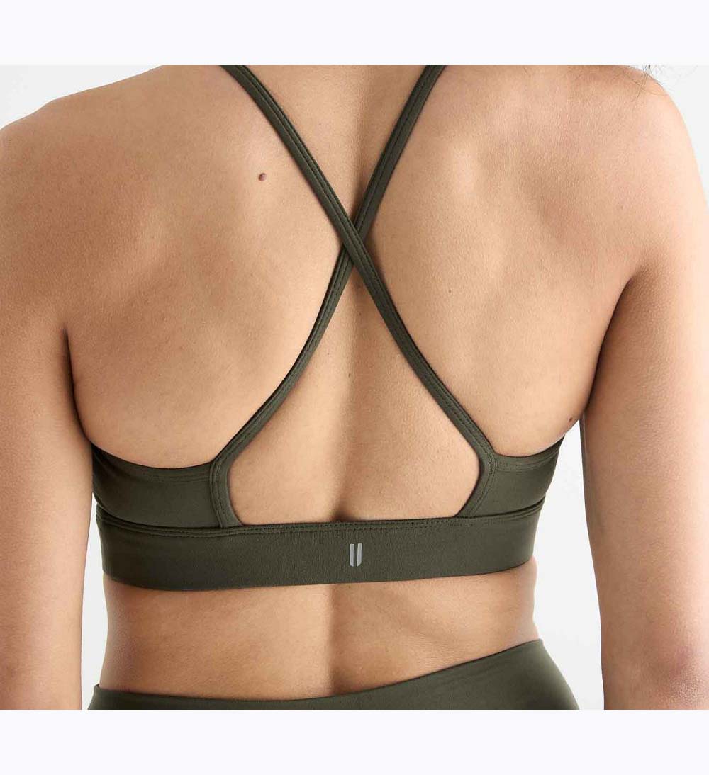 Women NOBULL Matte High-Neck Sports Bra Dark Green | DEGWQ-9453