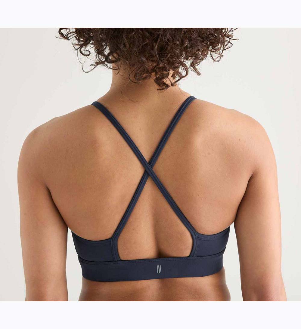 Women NOBULL Matte High-Neck Sports Bra Night Navy | YQTUV-6857