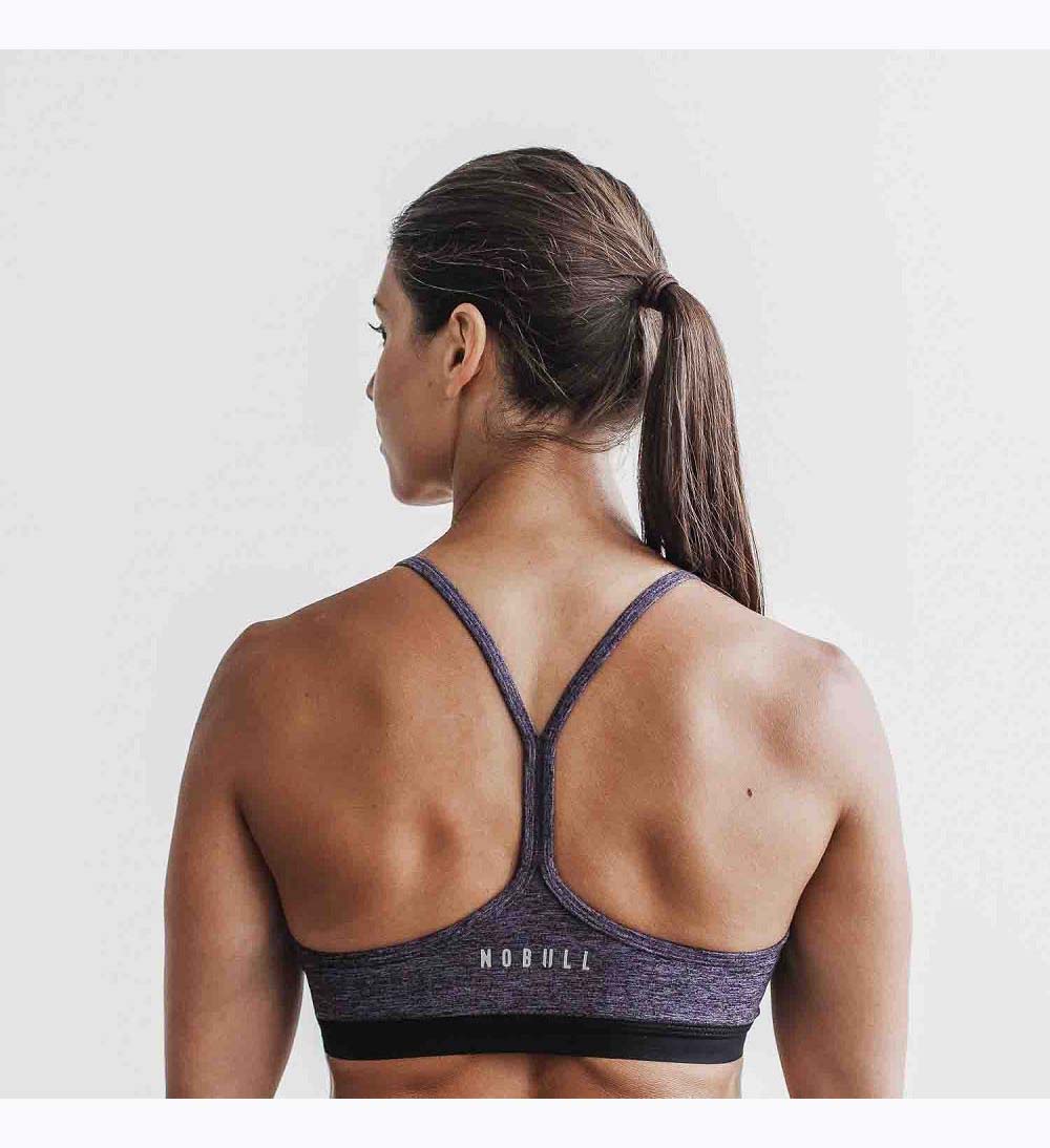 Women NOBULL Matte V-Neck Sports Bra Deep Lavender Heather Matte | ZUKQY-3427