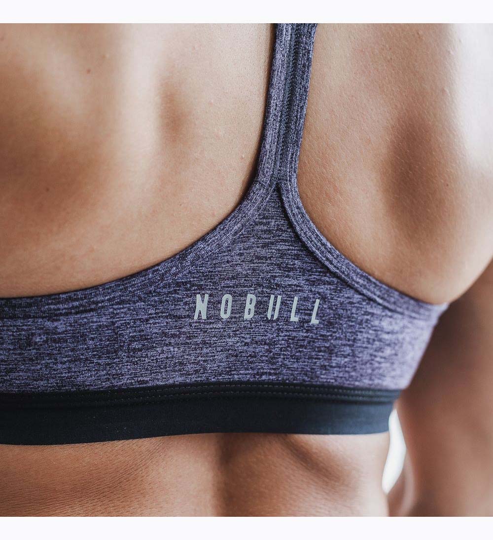 Women NOBULL Matte V-Neck Sports Bra Deep Lavender Heather Matte | ZUKQY-3427