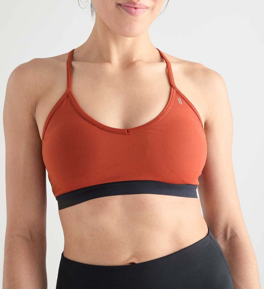 Women NOBULL Matte V-Neck Sports Bra Orange | FPQTC-7153