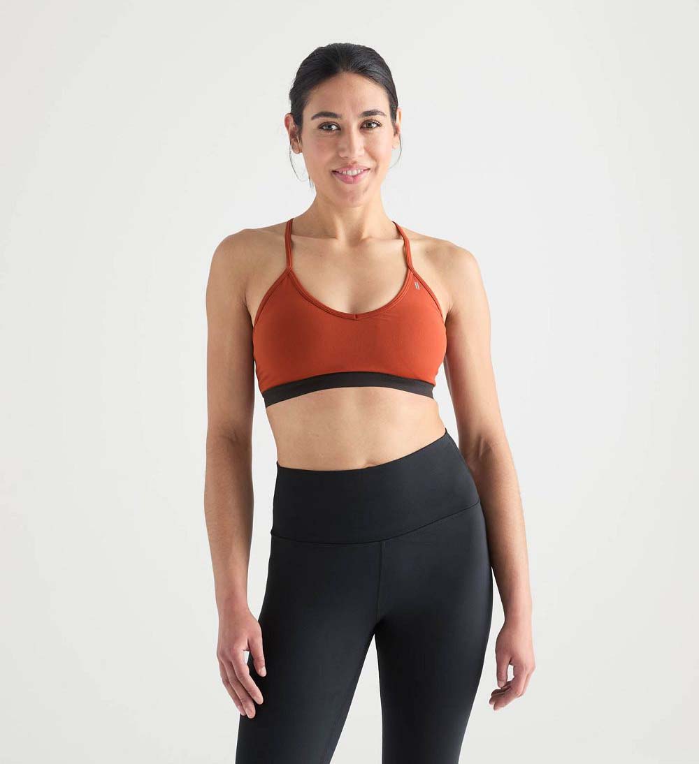 Women NOBULL Matte V-Neck Sports Bra Orange | FPQTC-7153