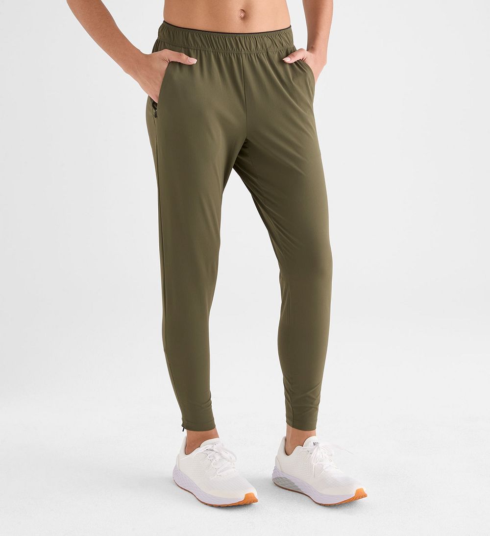 Women NOBULL Micro Ripstop Track Pants Army Green | GWIQM-0769