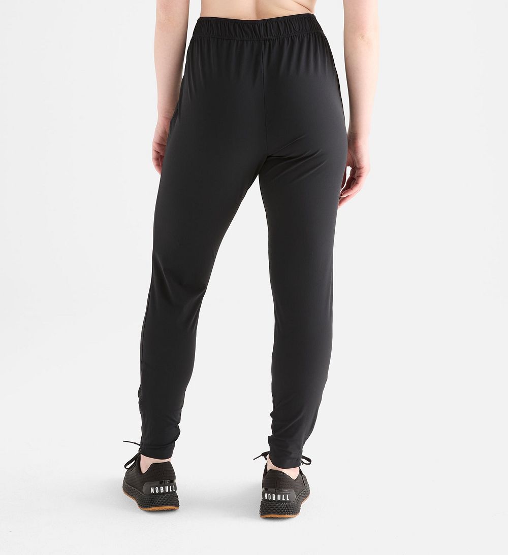 Women NOBULL Micro Ripstop Track Pants Black | JYUEW-6082