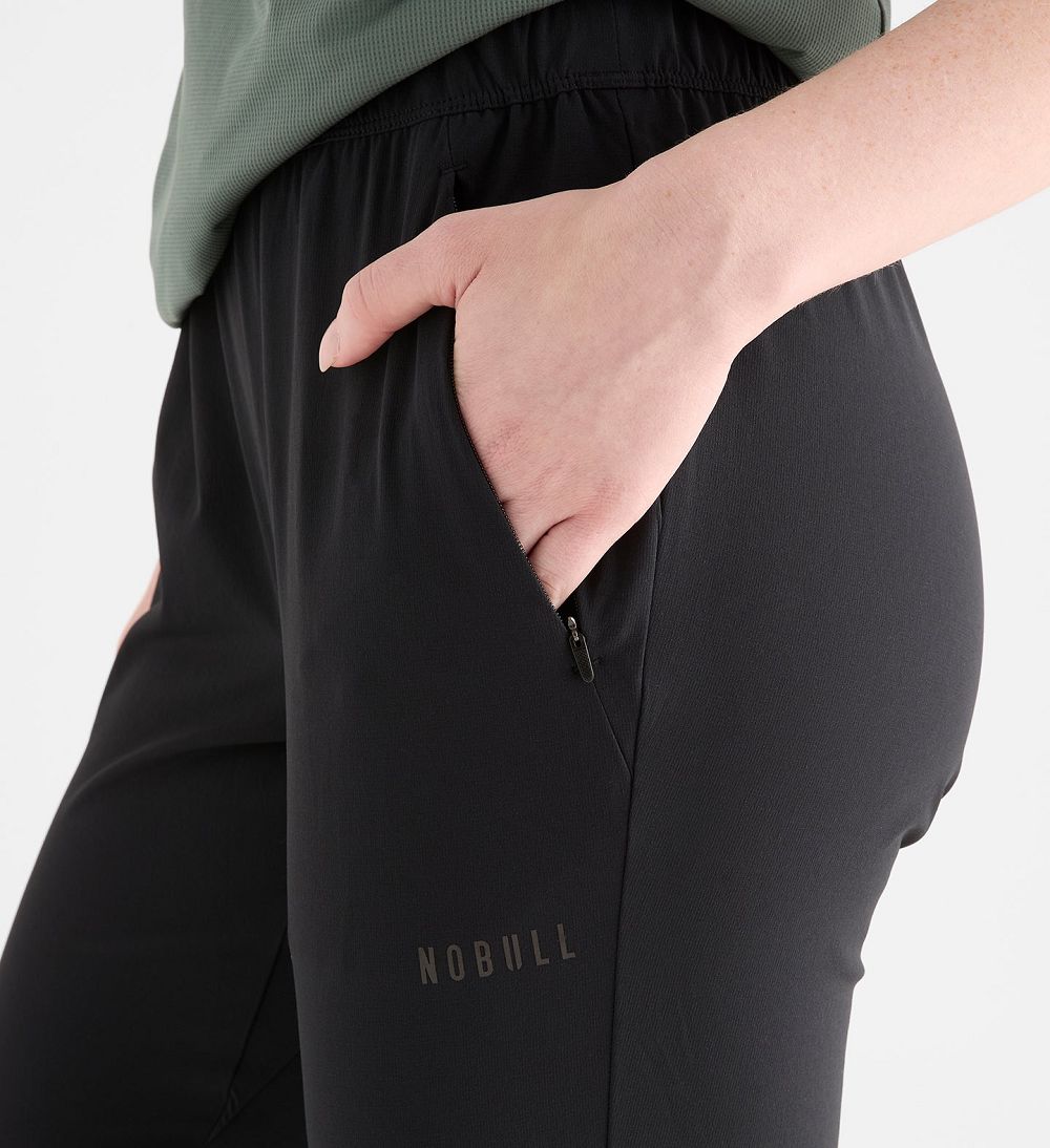 Women NOBULL Micro Ripstop Track Pants Black | JYUEW-6082