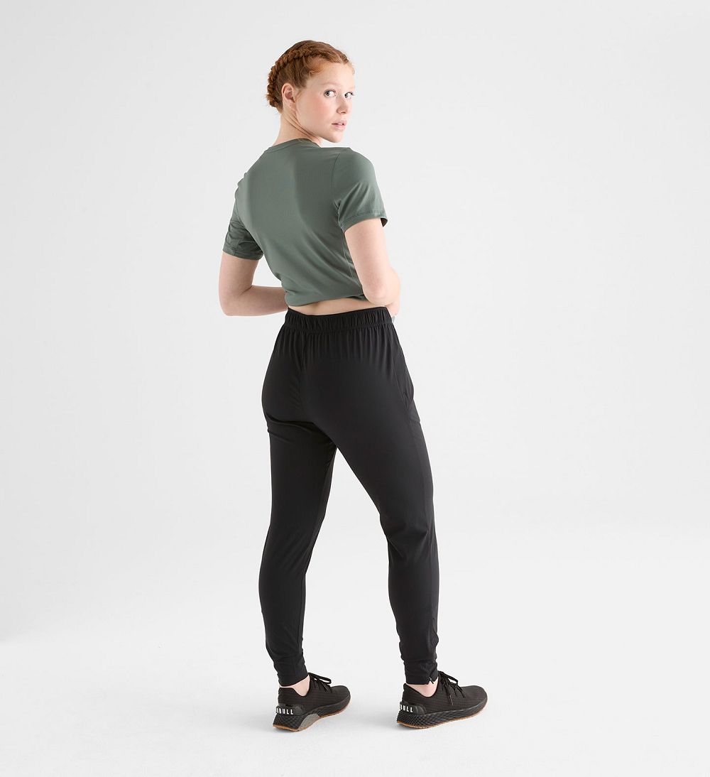 Women NOBULL Micro Ripstop Track Pants Black | JYUEW-6082