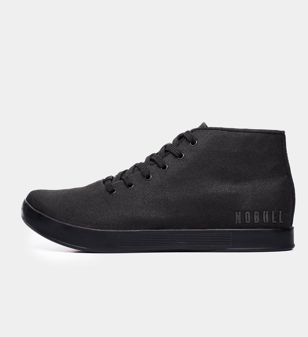 Women NOBULL Mid Canvas Training Shoes Black | SEZLH-0719