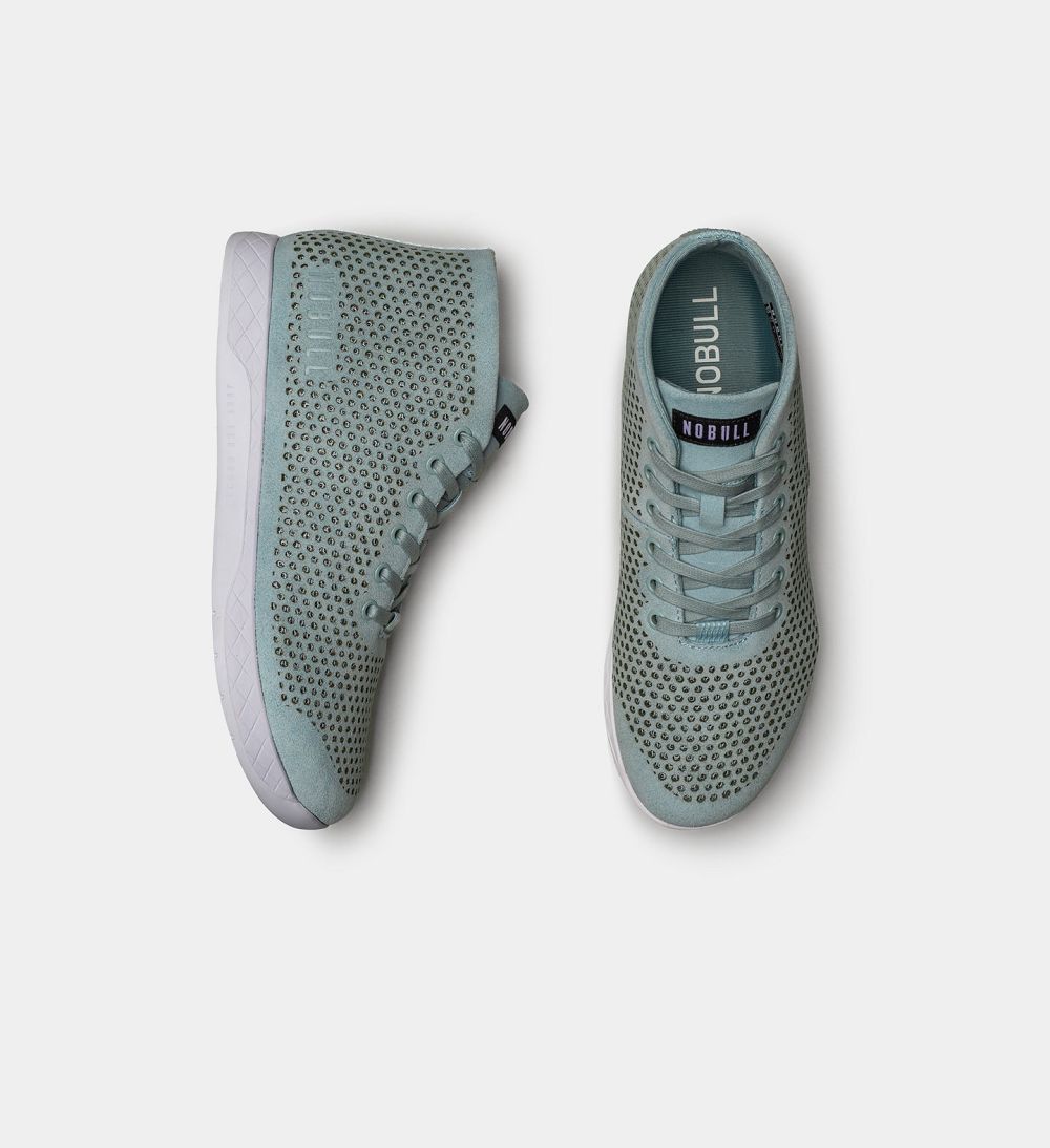 Women NOBULL Mid Suede Training Shoes Silver | EHAFM-0176