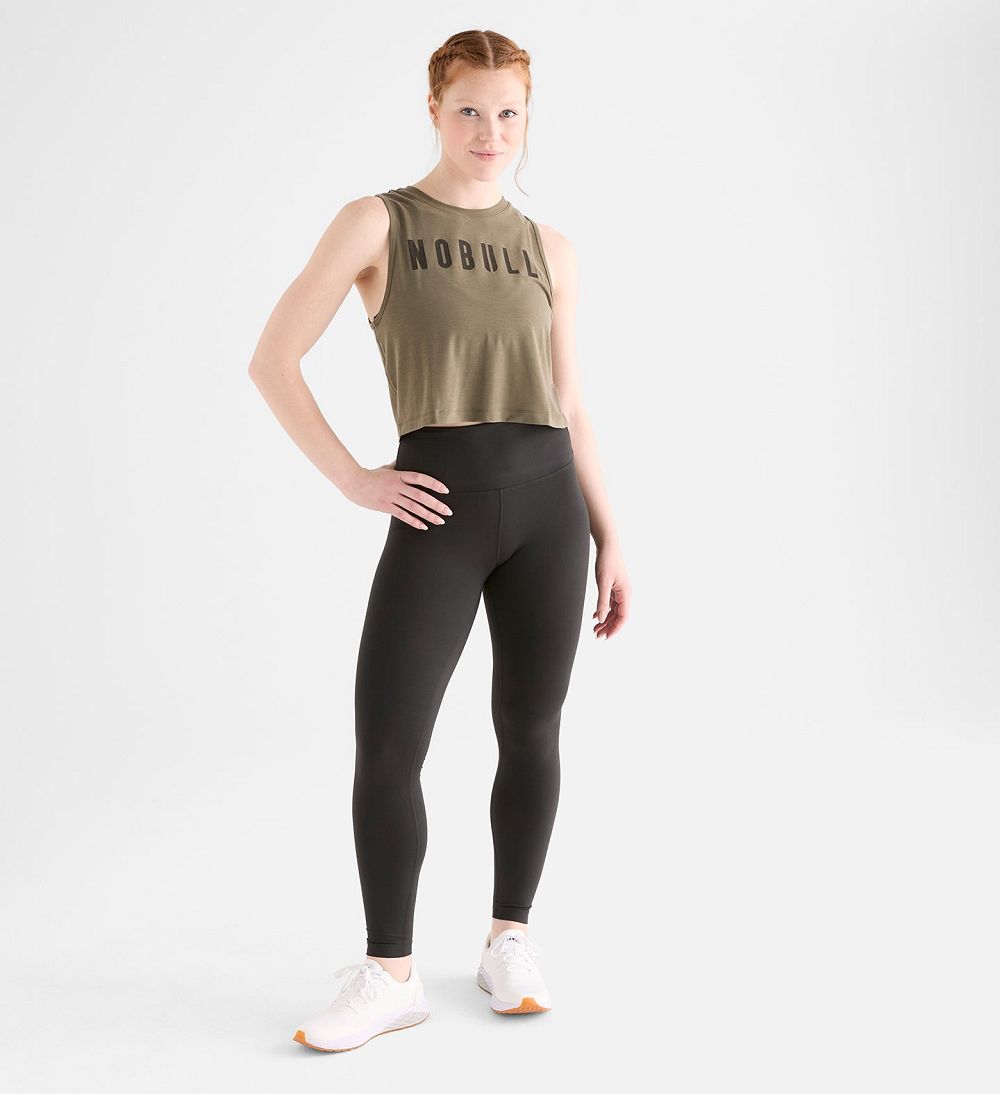 Women NOBULL Muscle Tanks Army Green | IATEQ-3760