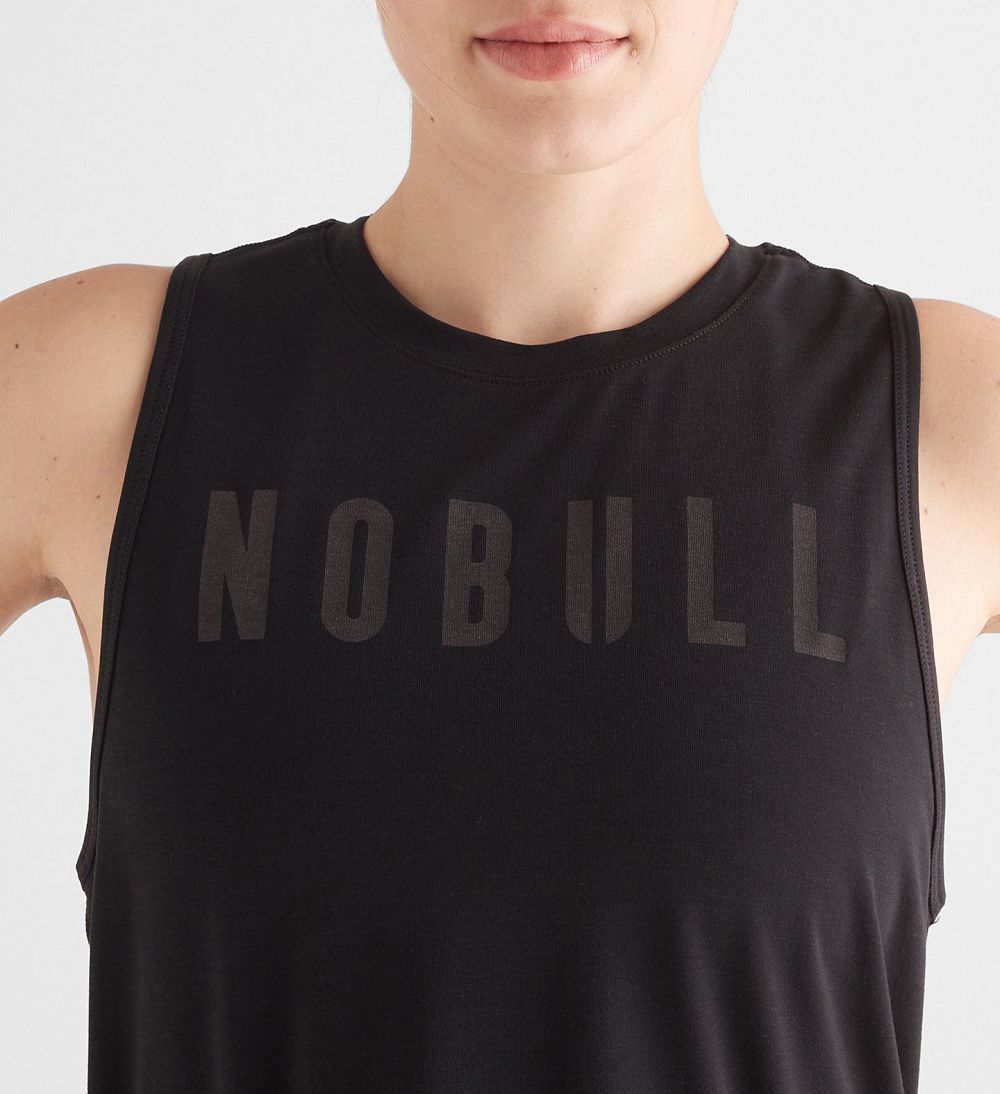 Women NOBULL Muscle Tanks Black | IJQBU-1876