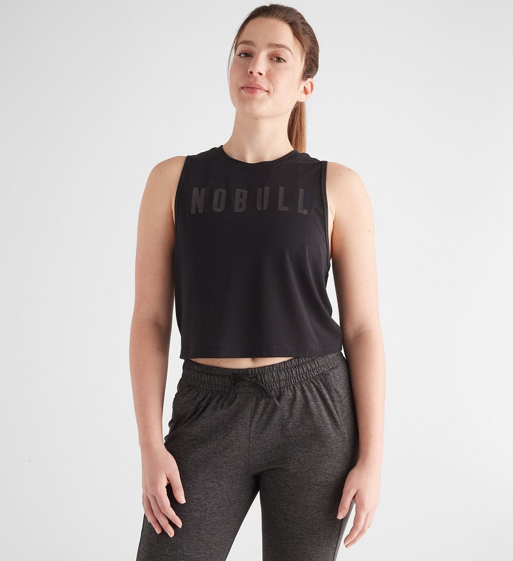 Women NOBULL Muscle Tanks Black | IJQBU-1876