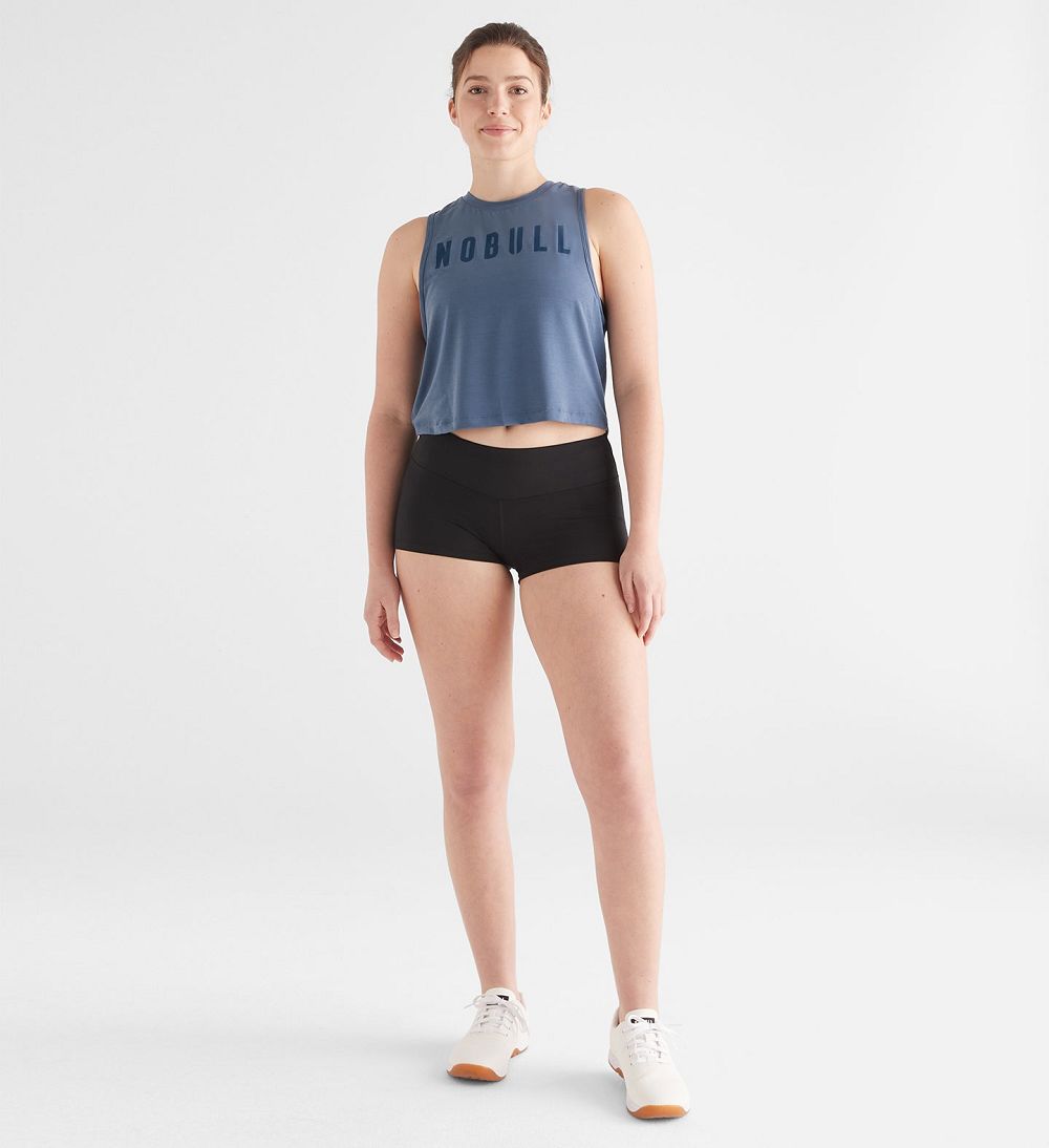 Women NOBULL Muscle Tanks Coastal Blue | CKFPM-9263