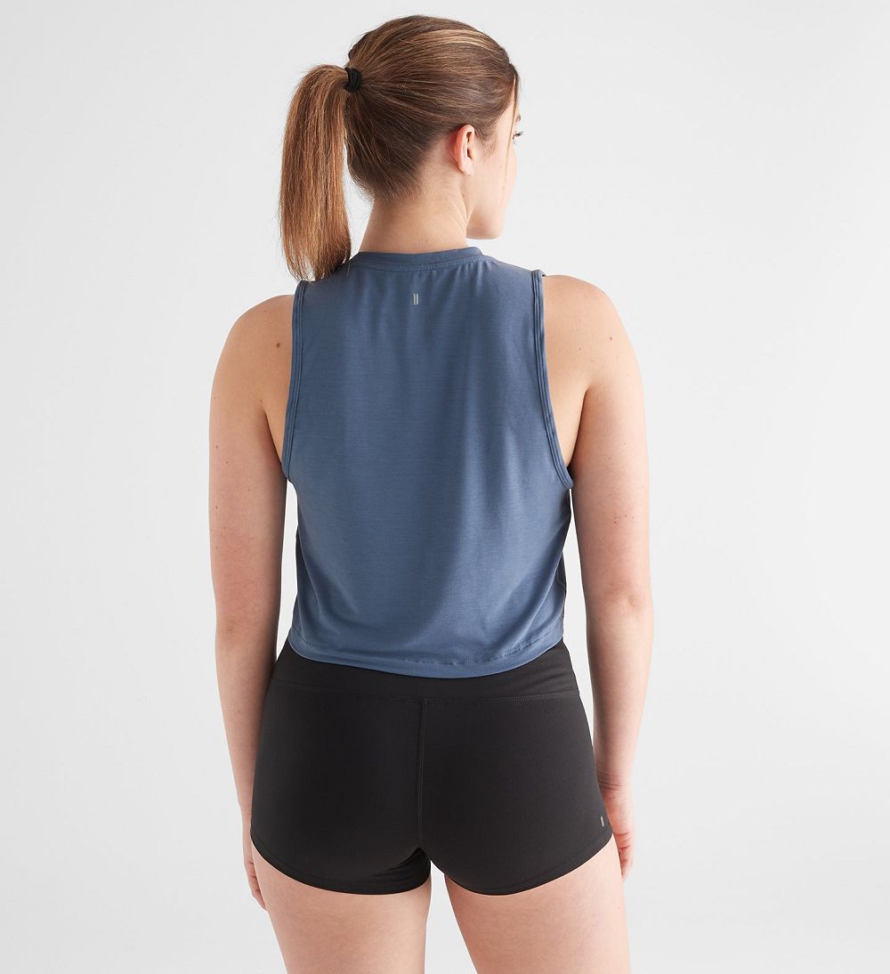 Women NOBULL Muscle Tanks Coastal Blue | CKFPM-9263