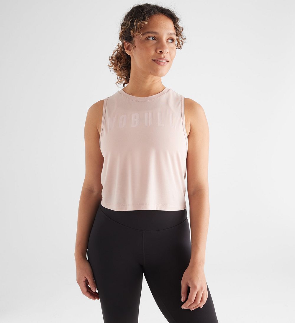 Women NOBULL Muscle Tanks Dusty Rose | HVKSA-3025