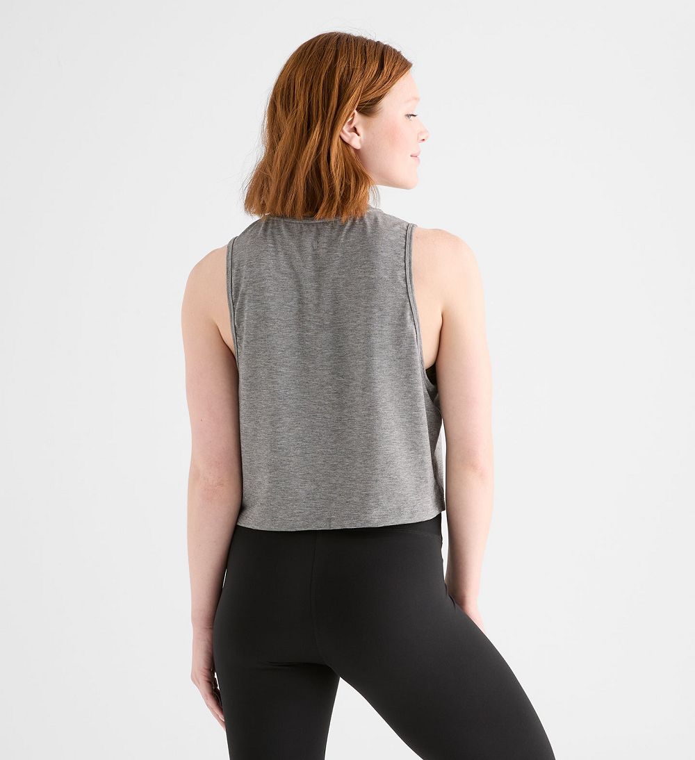 Women NOBULL Muscle Tanks Heather Grey | IYKTF-9864