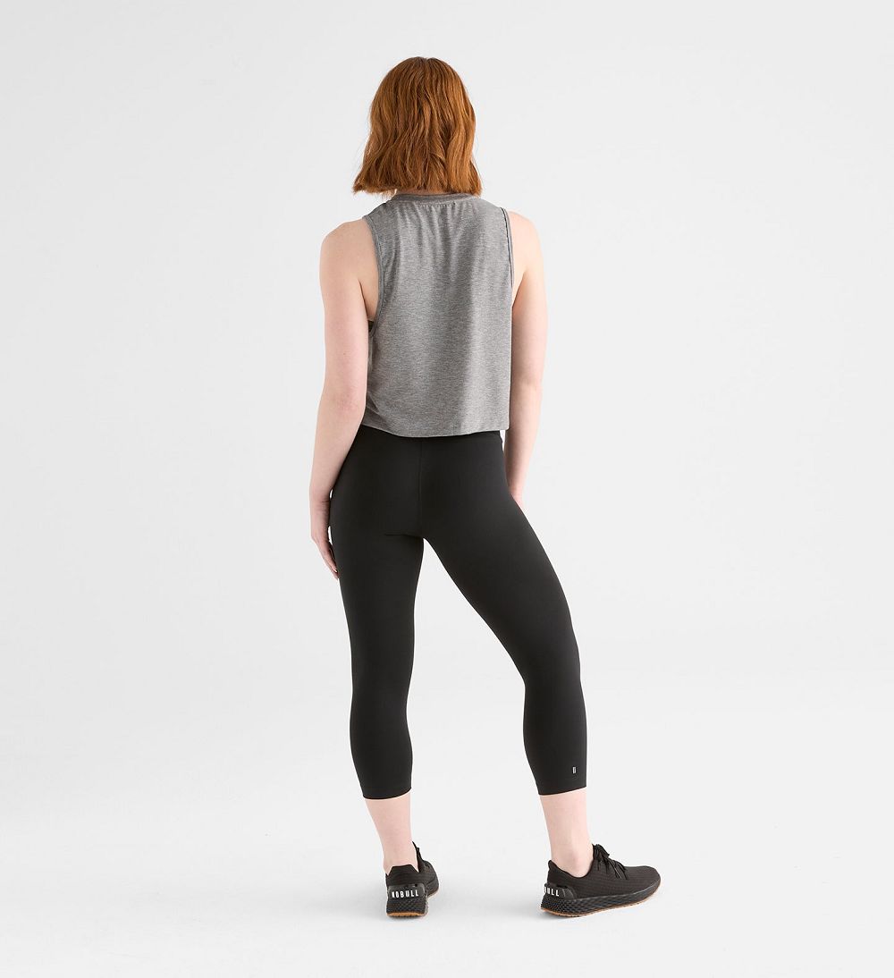 Women NOBULL Muscle Tanks Heather Grey | IYKTF-9864